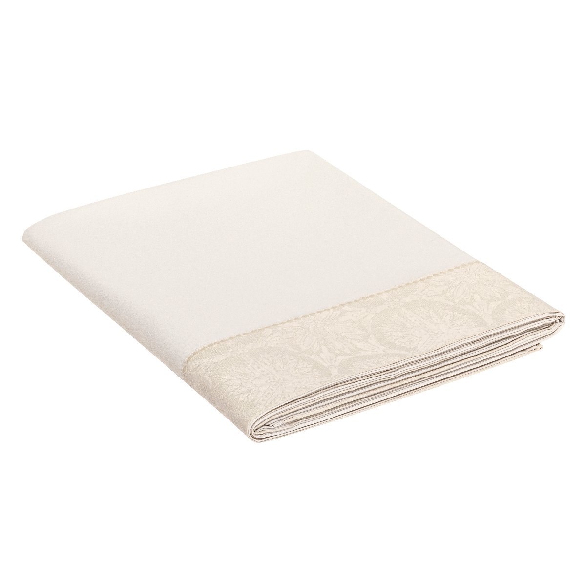 Drap plat en Coton/Lin, VICTORIA jasmin, LE JACQUARD FRANCAIS