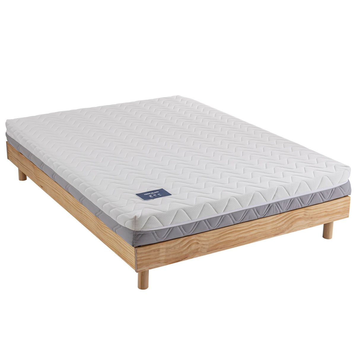 Matelas mousse recyclée 17 cm Conscience couleur unique, TERRE DE NUIT