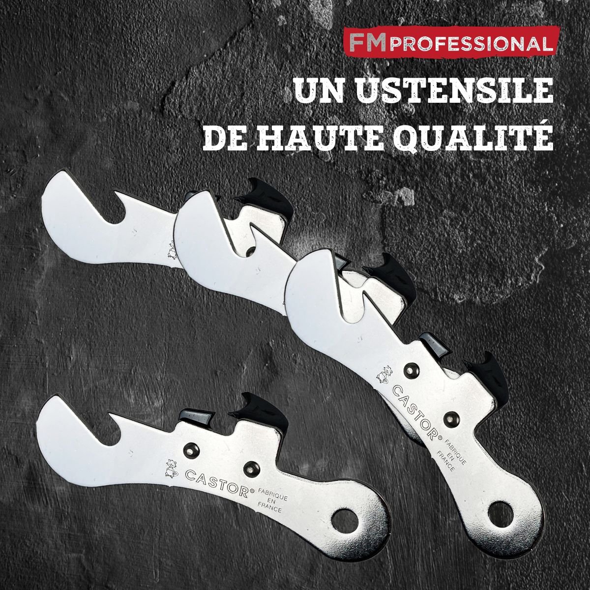 Lot de 4 ouvre-boites gris, FM PROFESSIONAL