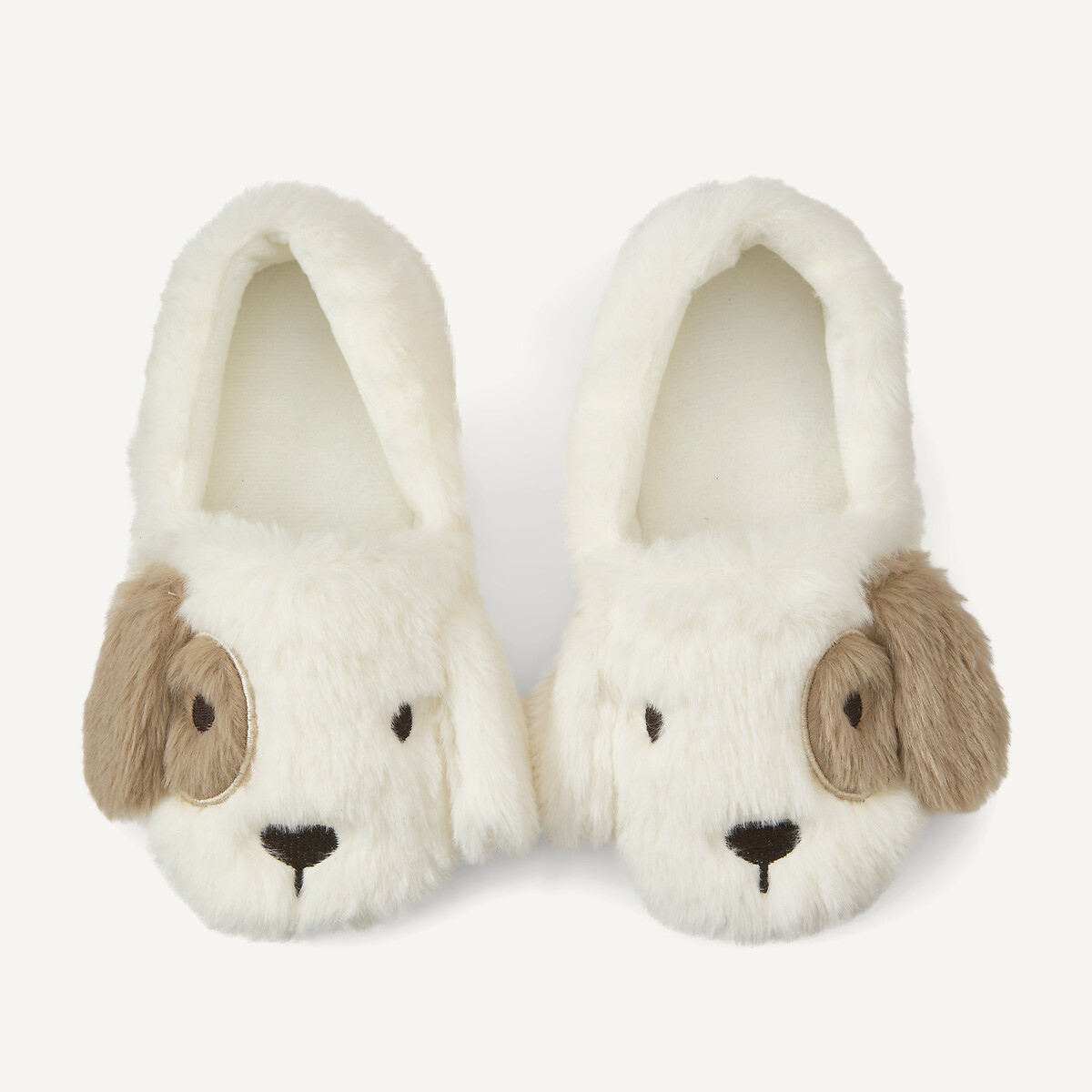 Chaussons, motif chien ecru, LA REDOUTE COLLECTIONS