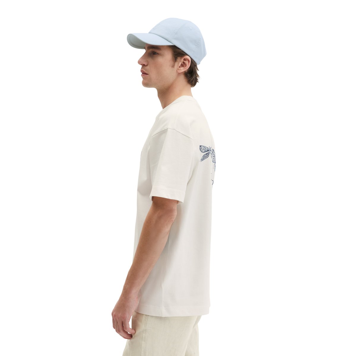 T-shirt loose avec impressions d'insectes sur les deux faces blanc naturel, MARC O'POLO