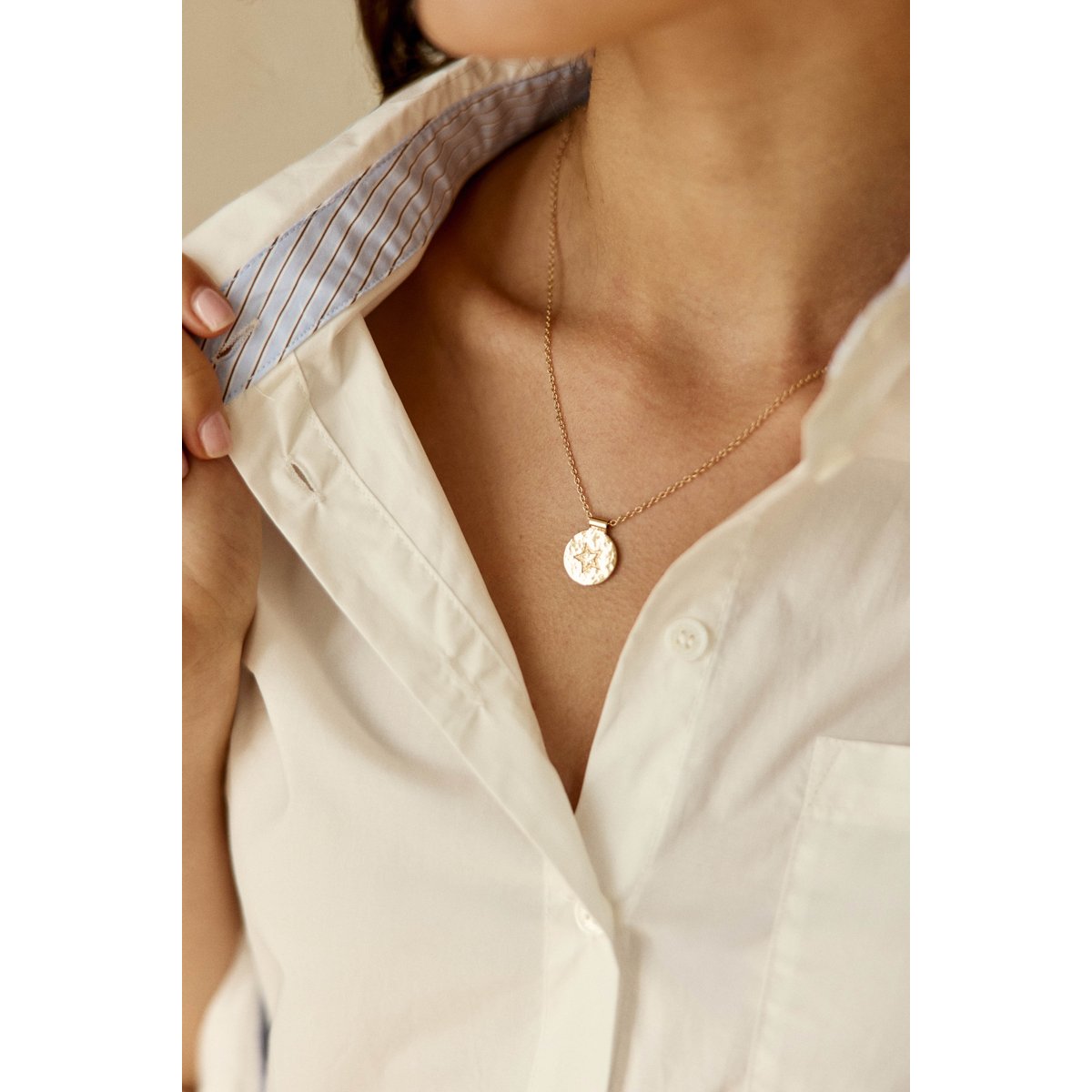 Chemise imprimé à rayures CARLI 11-ecru, LA PETITE ETOILE