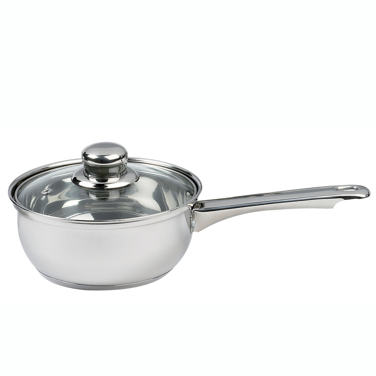 18cm Essential Induction Saucepan with Glass Lid silver-coloured, HADEN