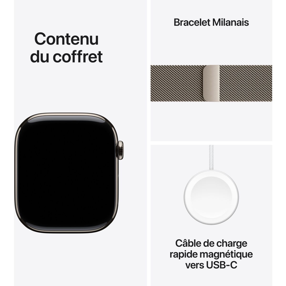 Montre connectée 42mm Tit Naturel Milan Serie 11 Cellular marron, APPLE