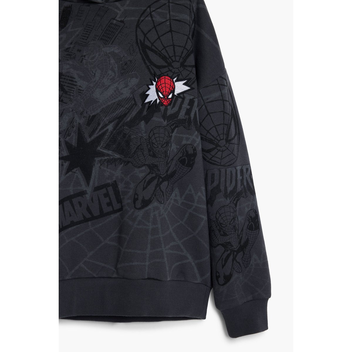 Sweat-shirt Spiderman™ toile d'araignée noir, DESIGUAL