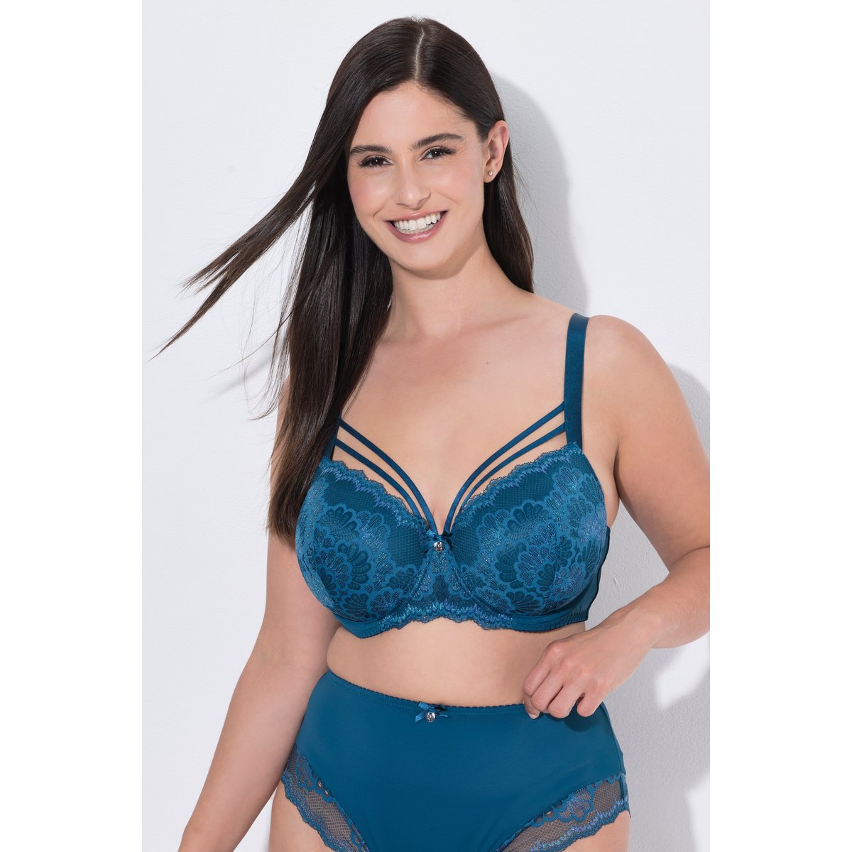 Soutien-gorge à armatures, bonnets souples pétrole foncé, ULLA POPKEN