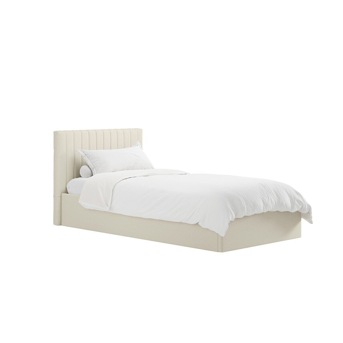 Luciana Fabric Weave Ottoman Storage Bed milk, ÉDITÉ
