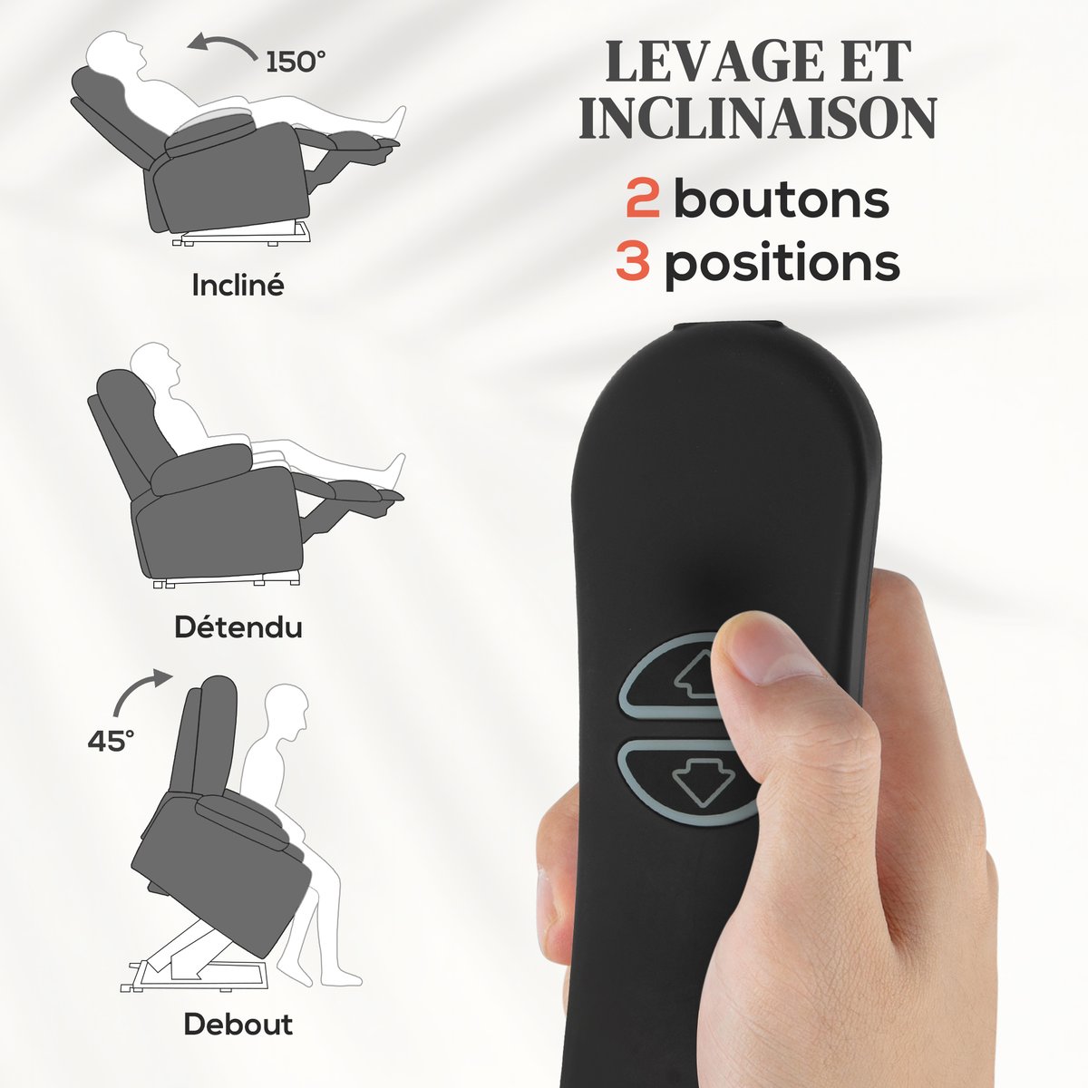 Fauteuil releveur multifonctionnel Velours gris, HOMCOM