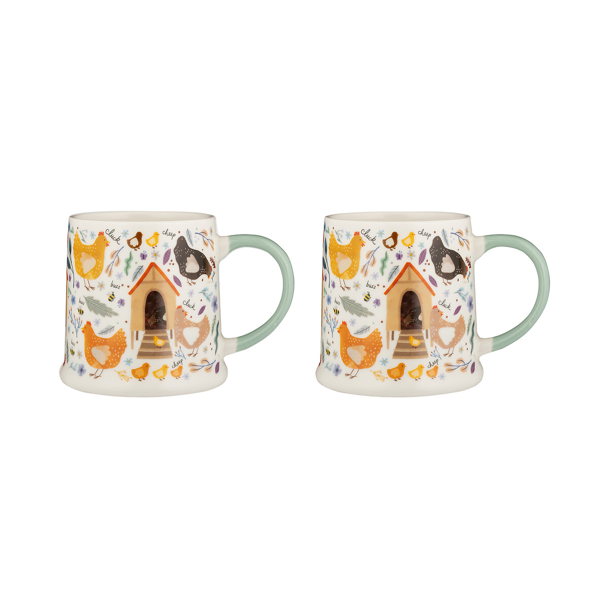 Set of 2 Chicken Coop Mugs multi-coloured, PRICE & KENSINGTON