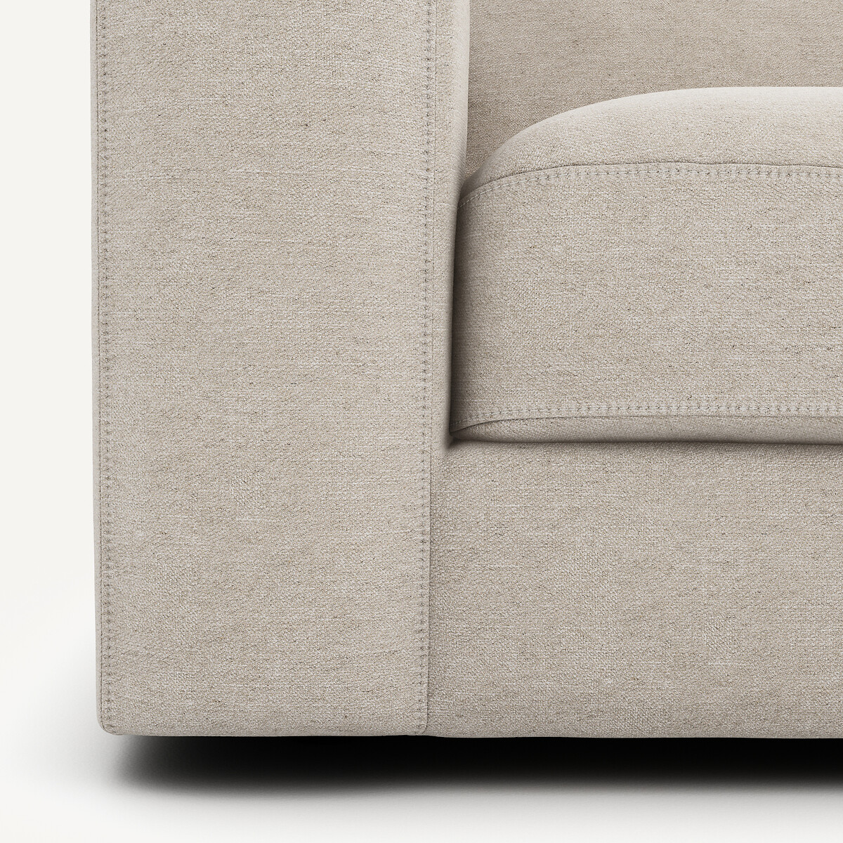 Canapé 3 ou 4 places, en toile chinée, SKANDER ivoire, AM.PM