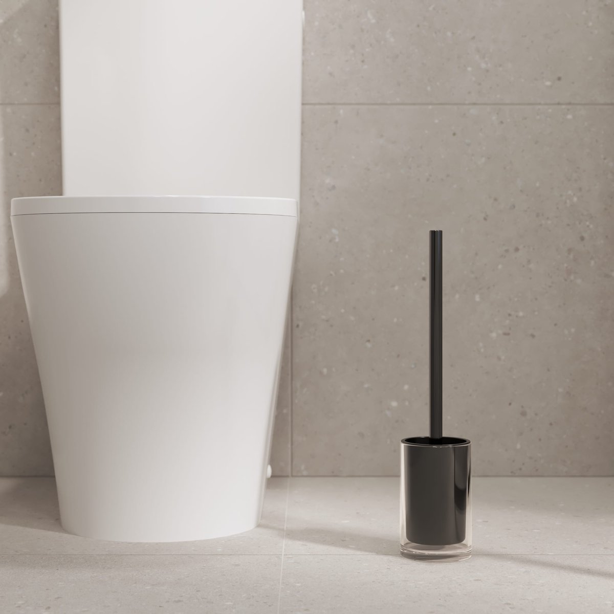 Brosse WC avec pot en verre, STUDIO transparent, SENSEA