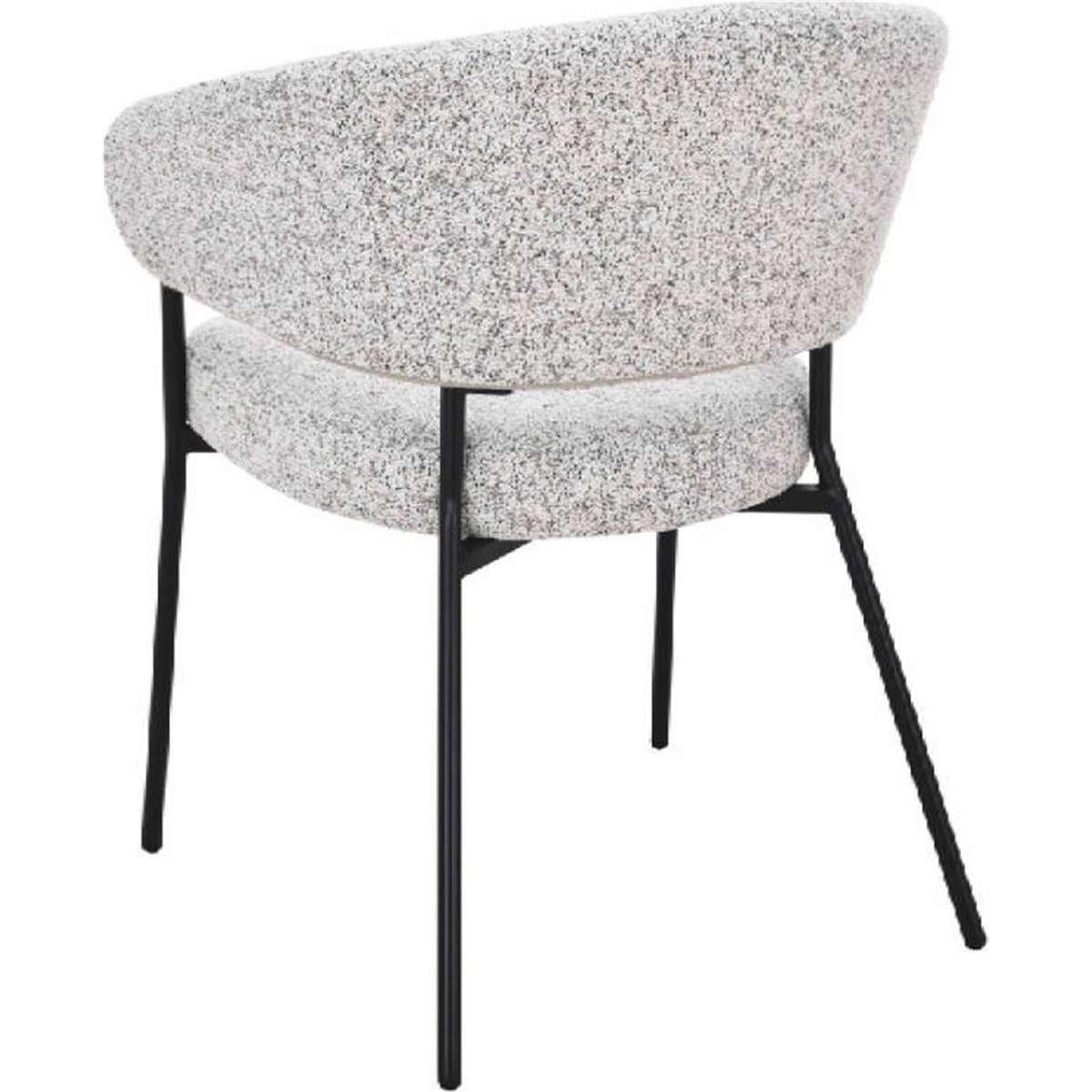 Chaise rembourrée en tissu, Fait main beige chiné avec accents blanc et noir, RECOLLECTION