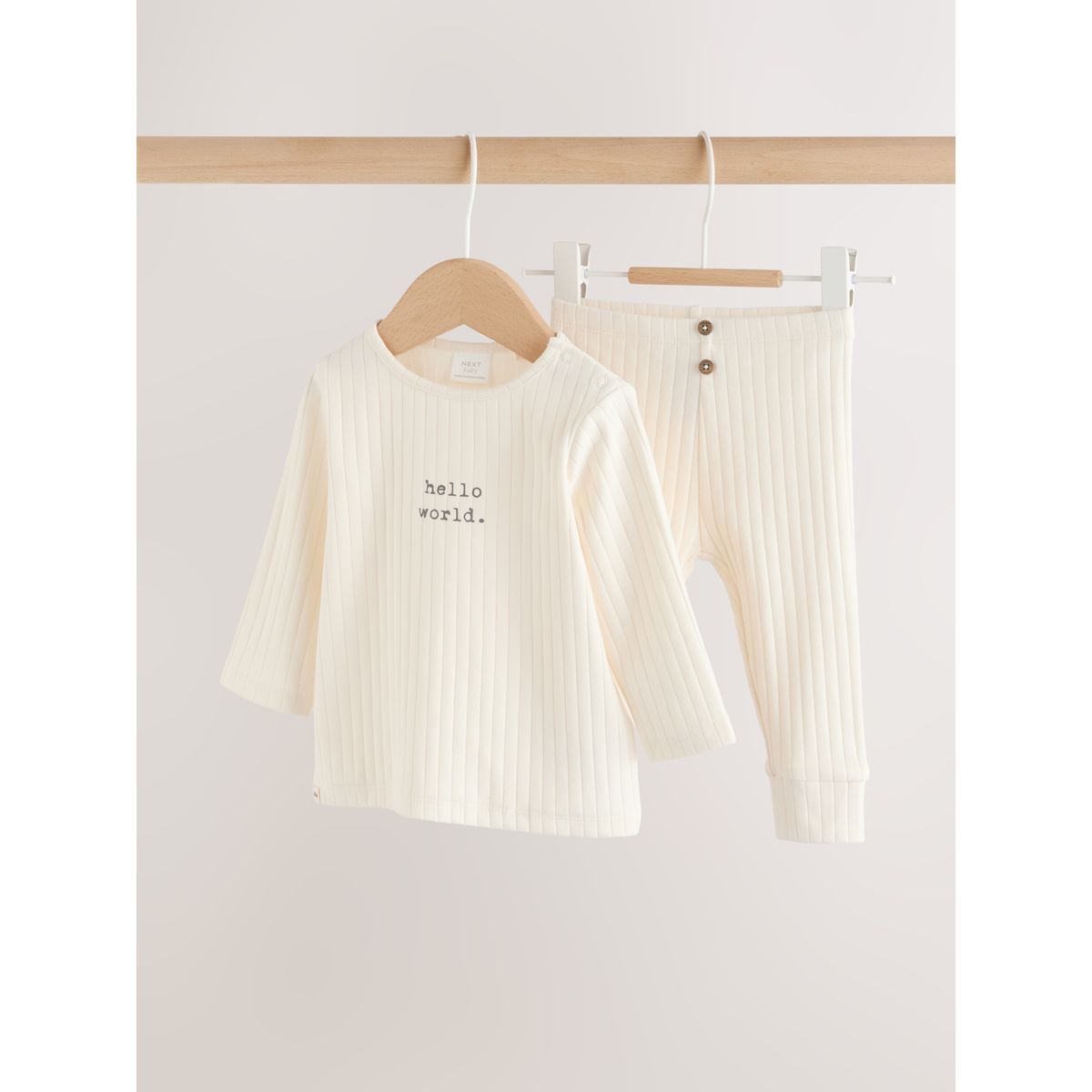 Haut et legging hello world bébé crème hello world, NEXT