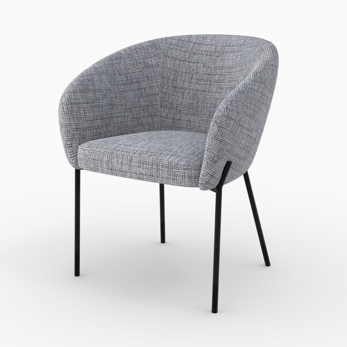 Chaise en tissu - ANDY gris chiné, MAISON PAVANE