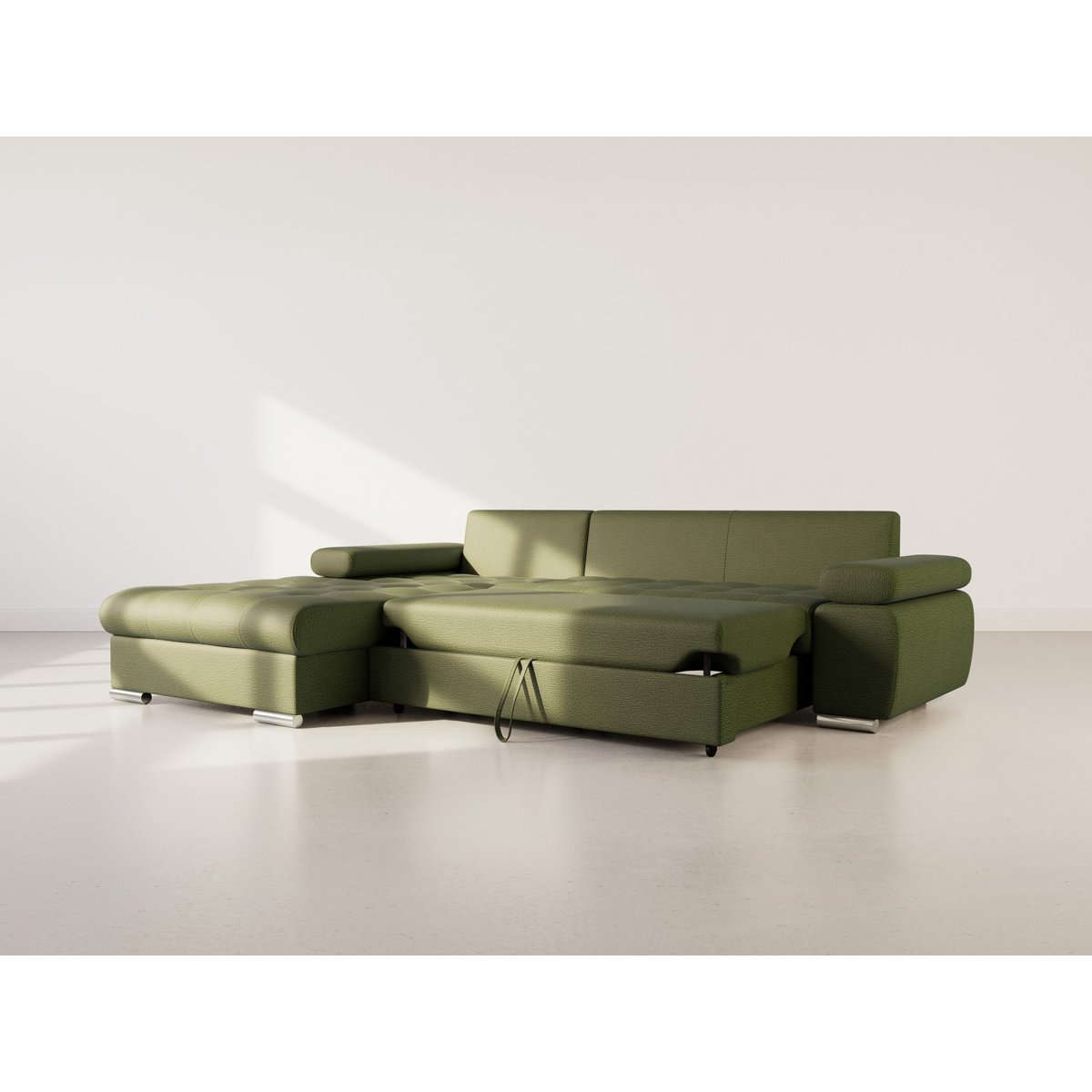 Canapé d'Angle Convertible 4 places - BIANCA vert, BEST MOBILIER