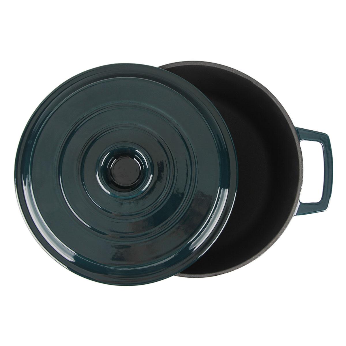 Cocotte en fonte ronde 25cm - "Masseiron Emeraude" couleur unique, LAGUIOLE CUISSON