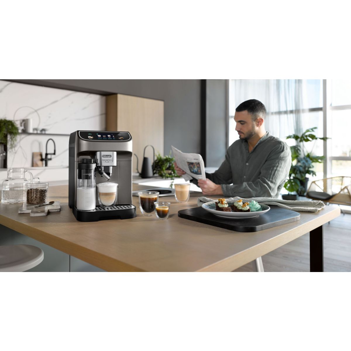 Expresso Broyeur Magnifica Plus FEB3270.TB couleur unique, DELONGHI