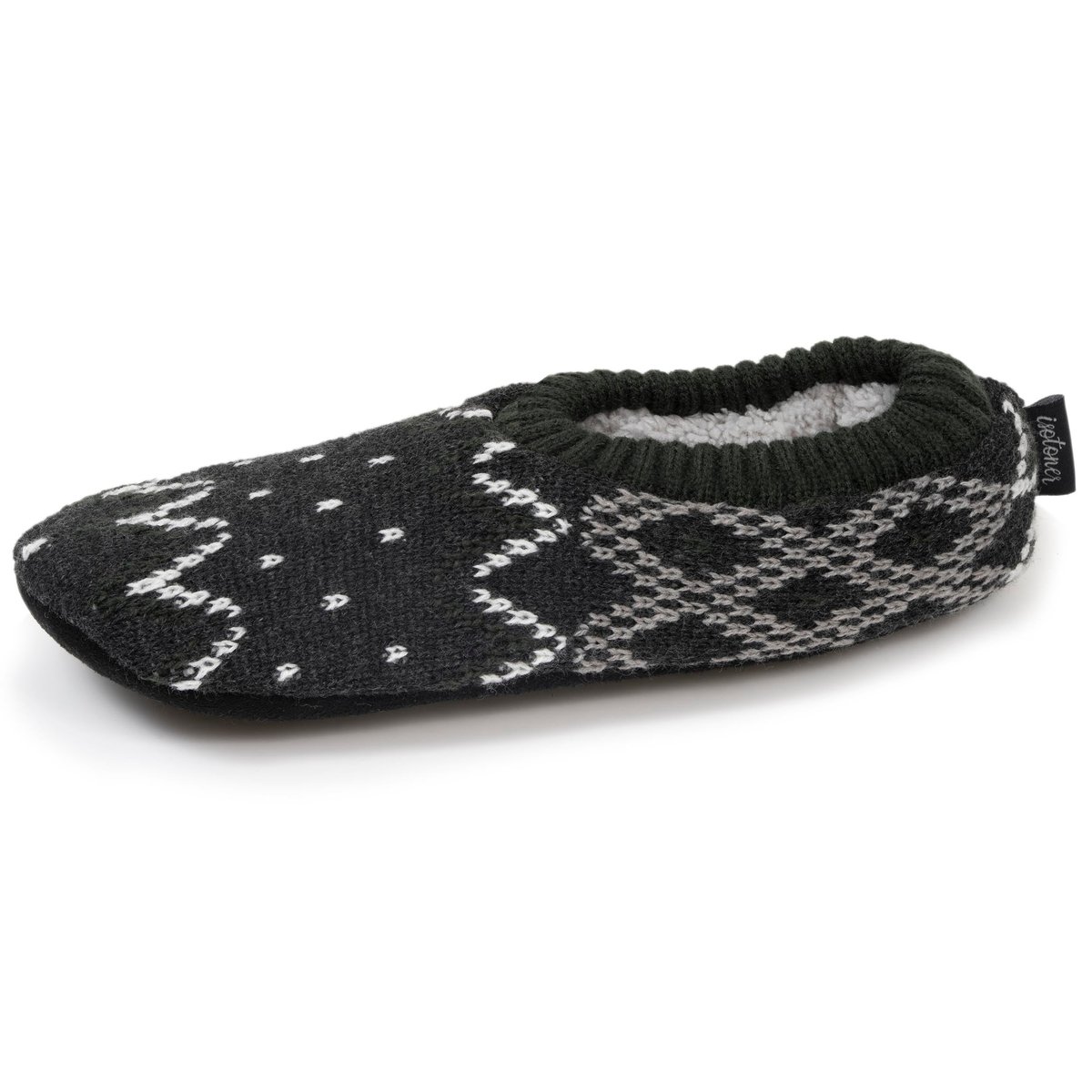 Chaussettes d'intérieur maille fourrées - semelle à picots antidérapants gris, ISOTONER