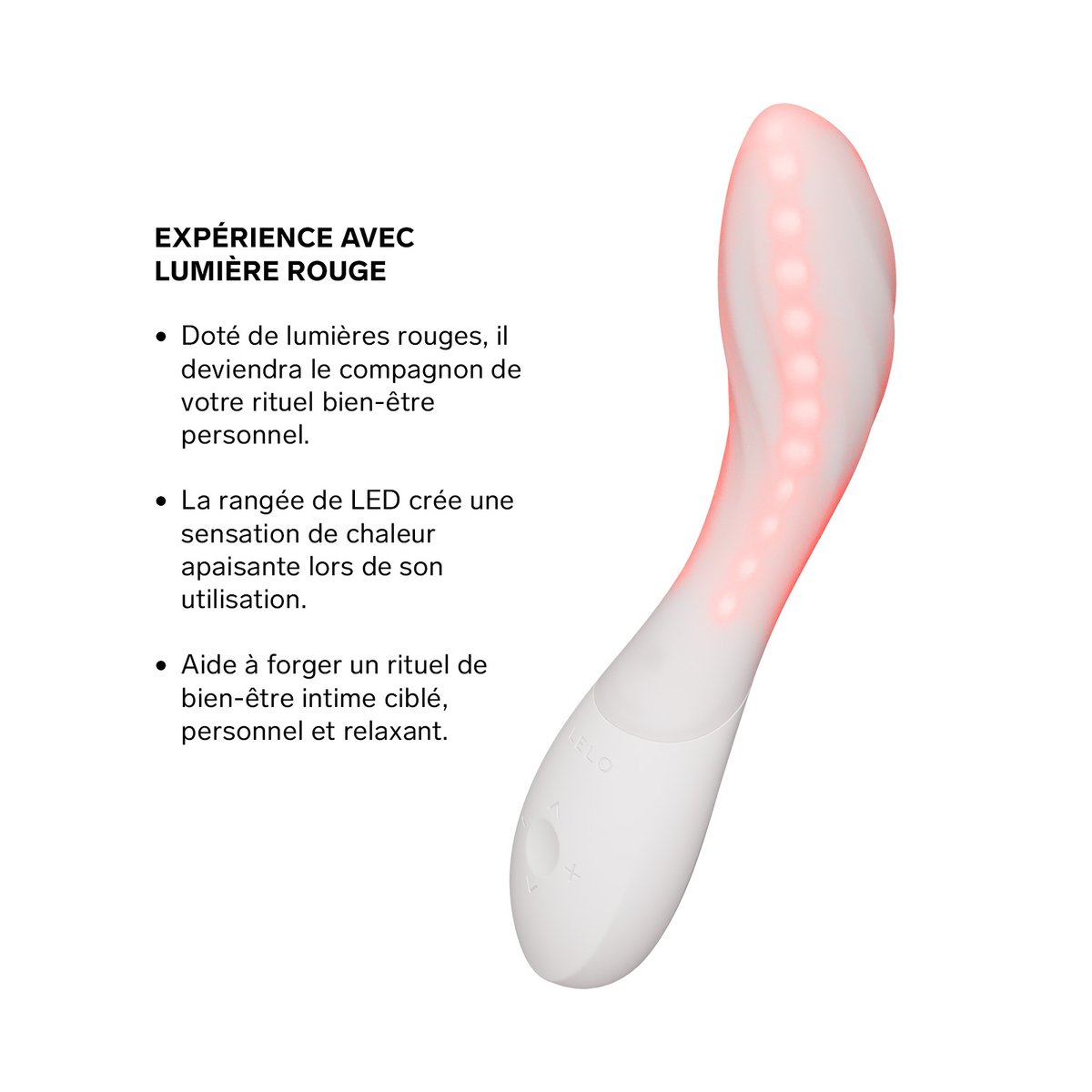 LELO MONA Spectra – Vibromasseur Point G à Lumière Rouge, Étanche et Connecté white, LELO