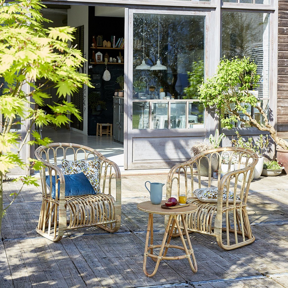 Lot de 2 fauteuils en rotin  PAOLA naturel, BERAH GETAH