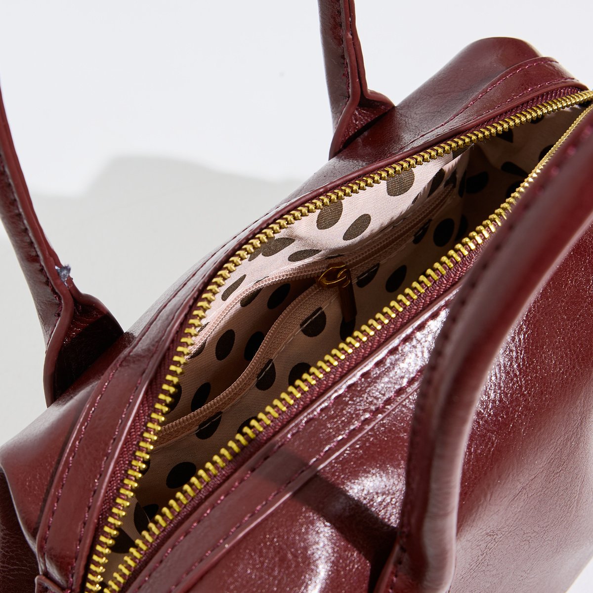 Sac bowling avec grigri coeur orange bordeaux, GRAIN DE MALICE