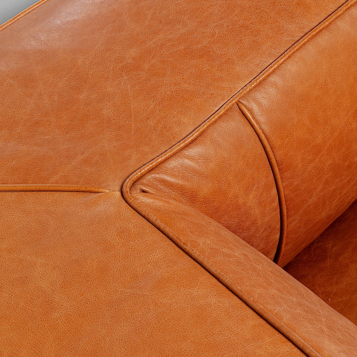 Canapé 3 places en cuir, CUBETTO marron clair, KARE DESIGN