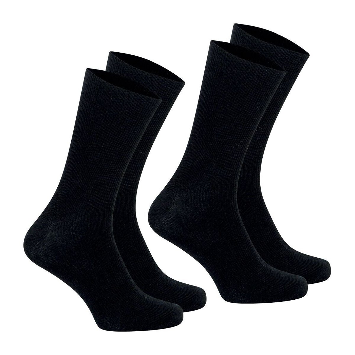 Pack of 2 Pairs of Combed Cotton Crew Socks black, EMINENCE