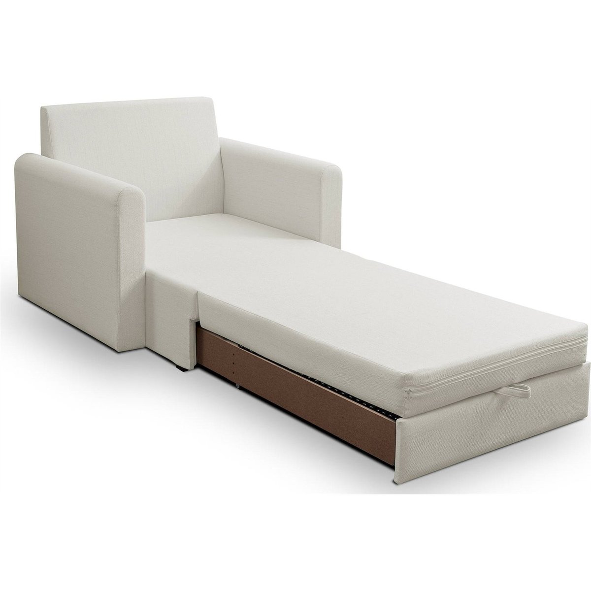 Fauteuil convertible compact avec coffre blanc, RECOLLECTION