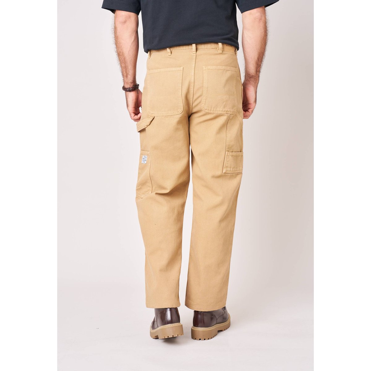 Pantalon baggy homme en toile 100% coton JADEL camel, DEELUXE