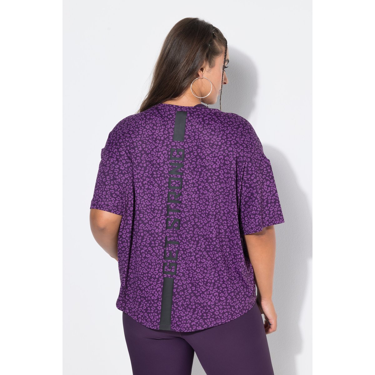 T-shirt de sport oversize, imprimé au dos aubergine, STUDIO UNTOLD