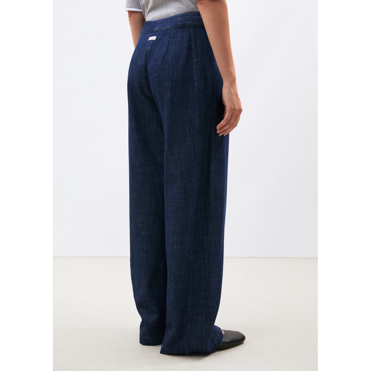 Pantalon barrel en denim bleu denim, HUMILITY