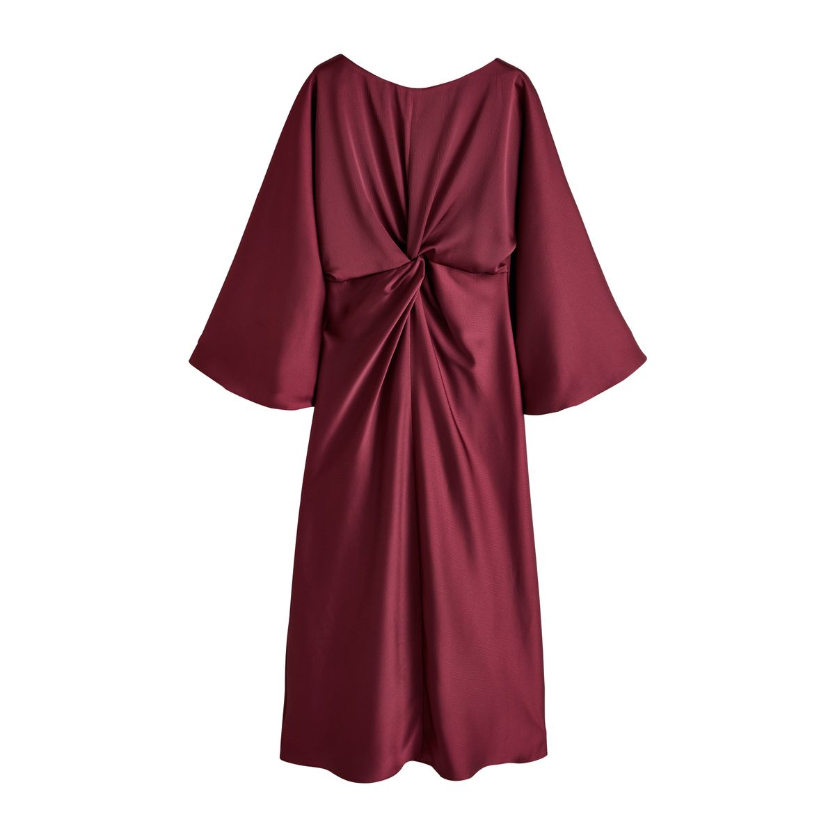 Robe longue en satin à manches longues rouge bordeaux, NEXT