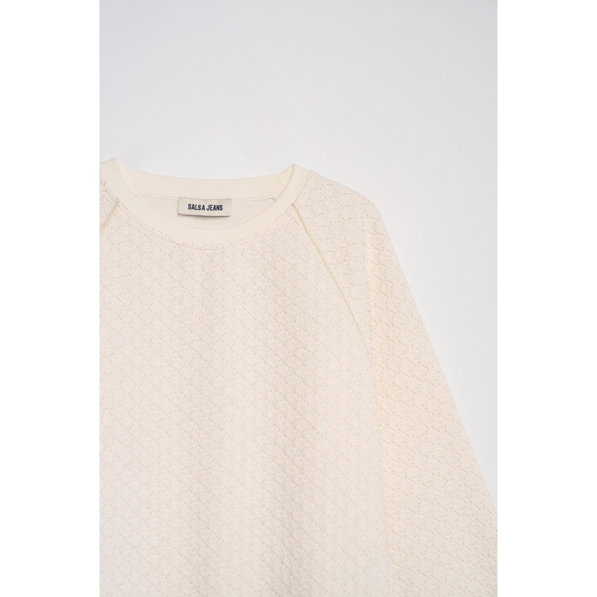 SWEATSHIRT EN JACQUARD ET Fil textile beige, SALSA JEANS