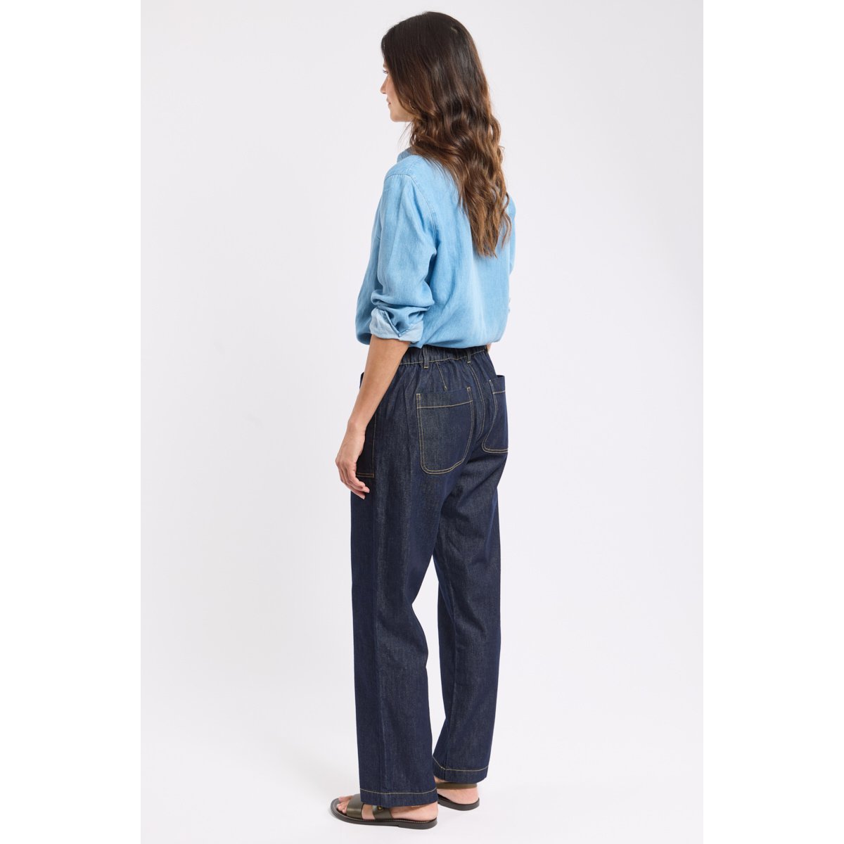 Jean taille élastique en coton jean brut, ARMOR-LUX