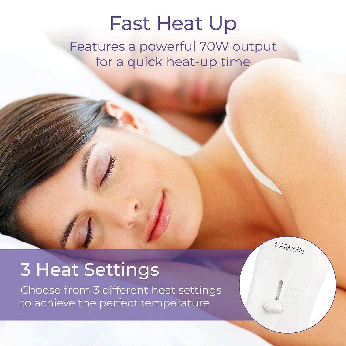 Double Heated Under Blanket white, CARMEN