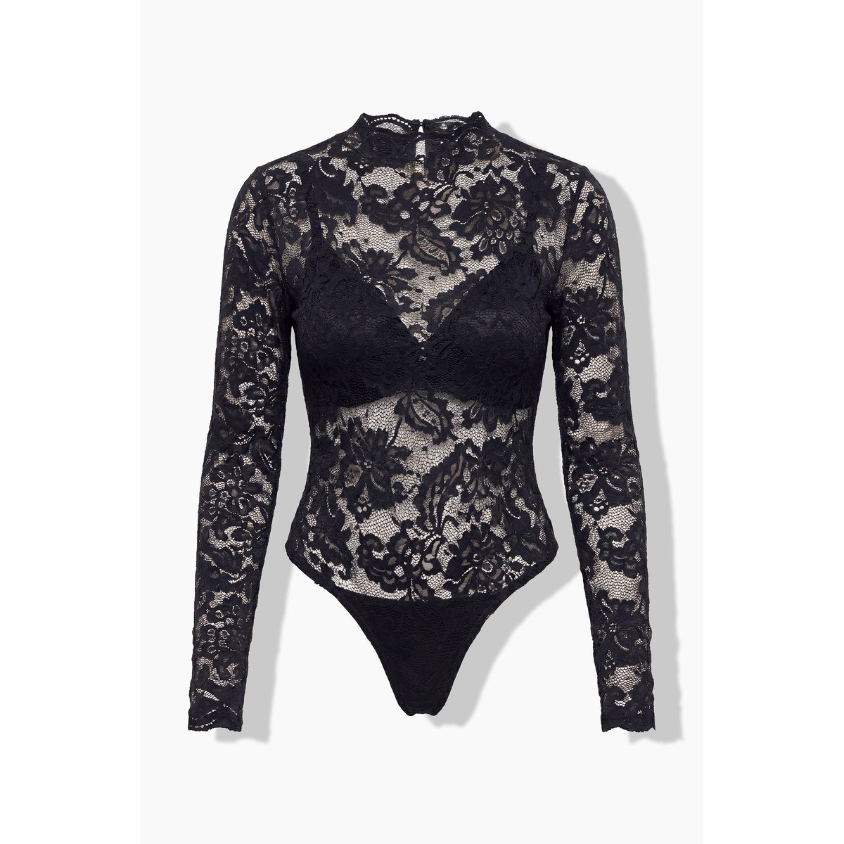 Body TruYou en dentelle, manches longues noir, ULLA POPKEN