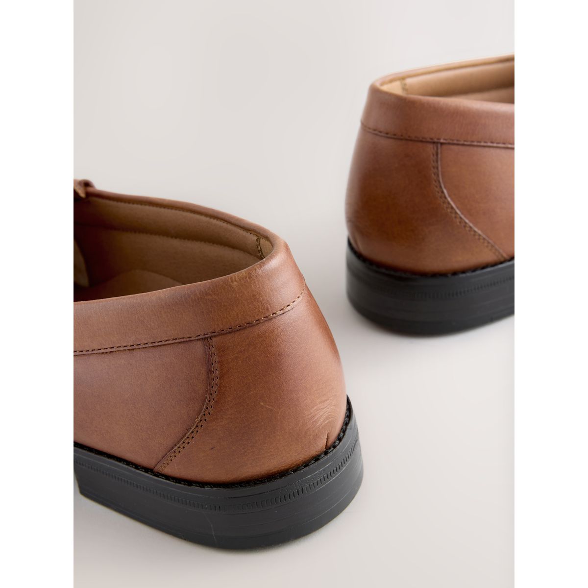 Mocassins en cuir fauve/marron, NEXT