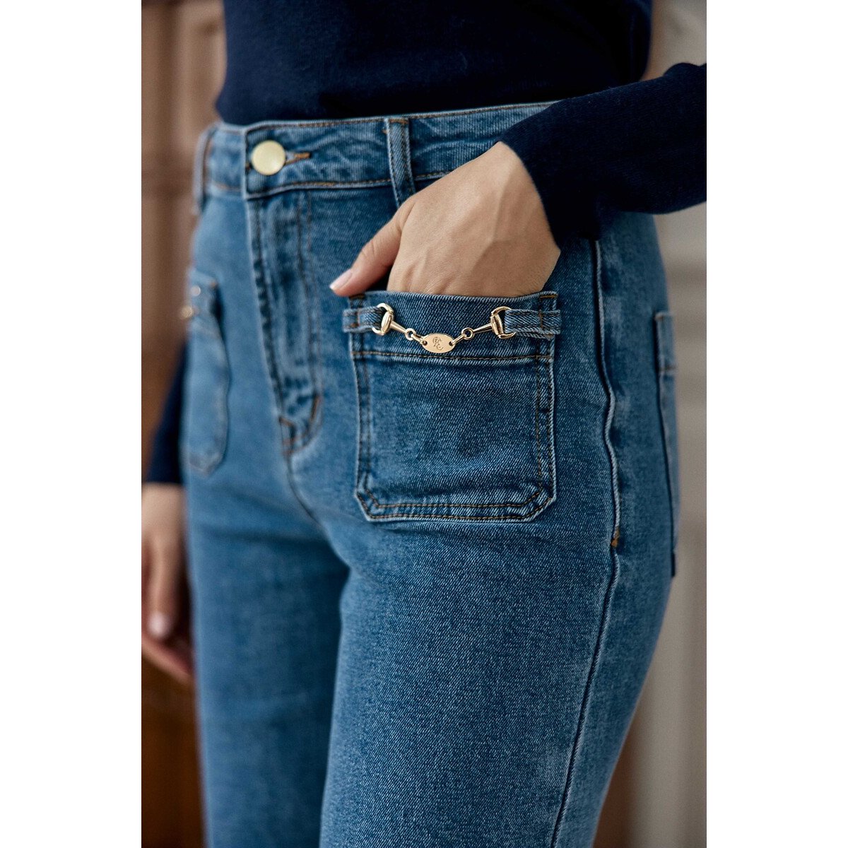 Jeans flare, ATLANTYNA medium stone, LA PETITE ETOILE