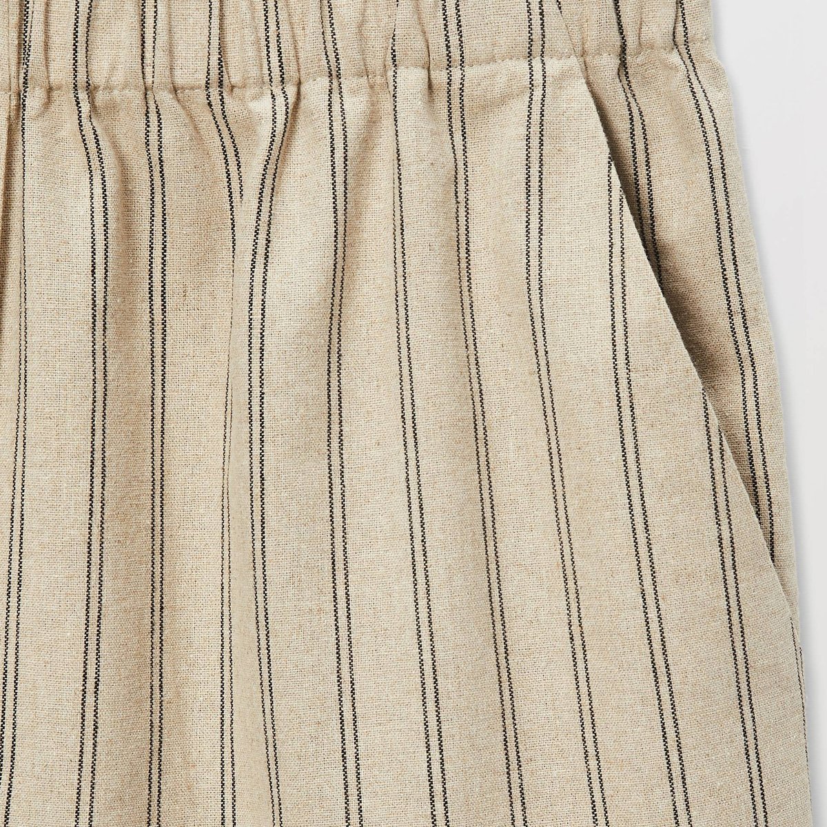 Short rayé élastiqué en lin et coton aphrodite, MONOPRIX