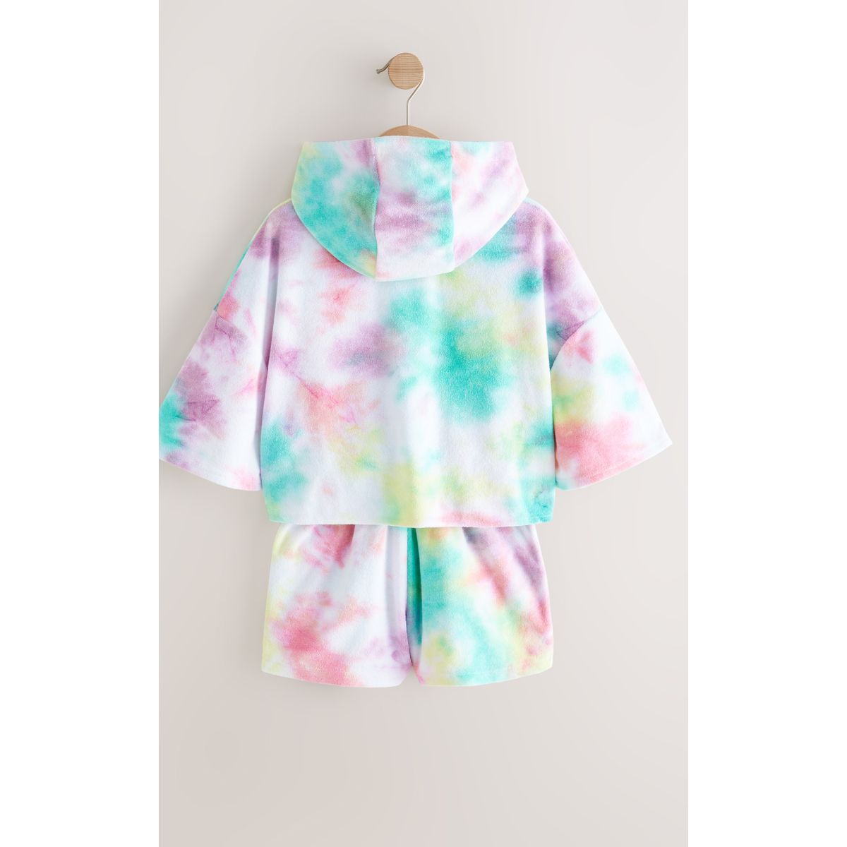 Short sweat à capuche de plage tie-dye arc-en-ciel, NEXT