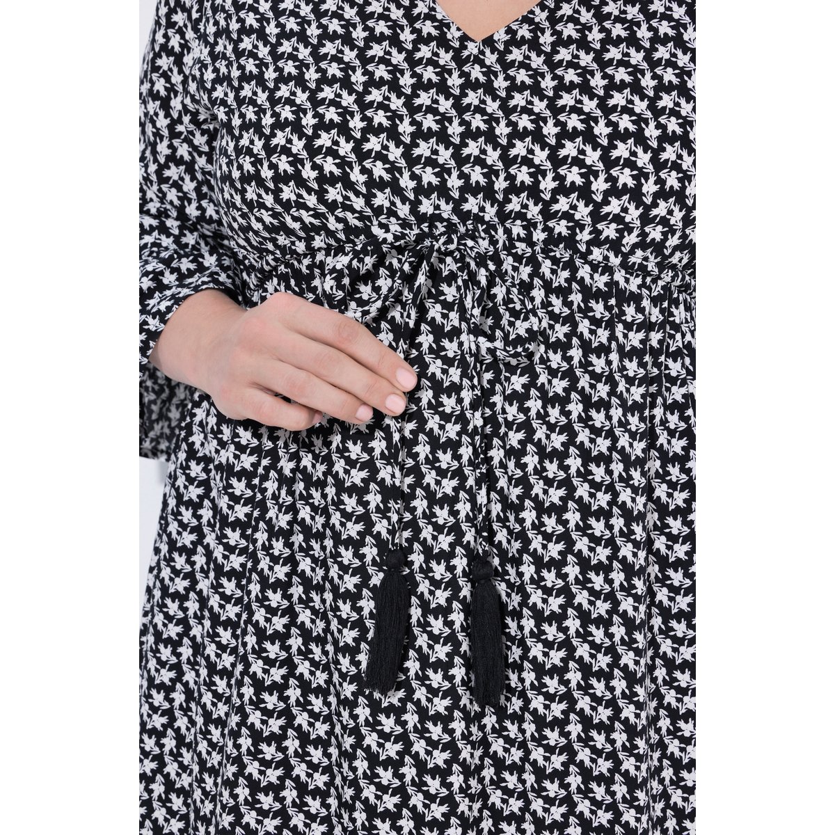 Robe midi coupe évasée noir, ULLA POPKEN