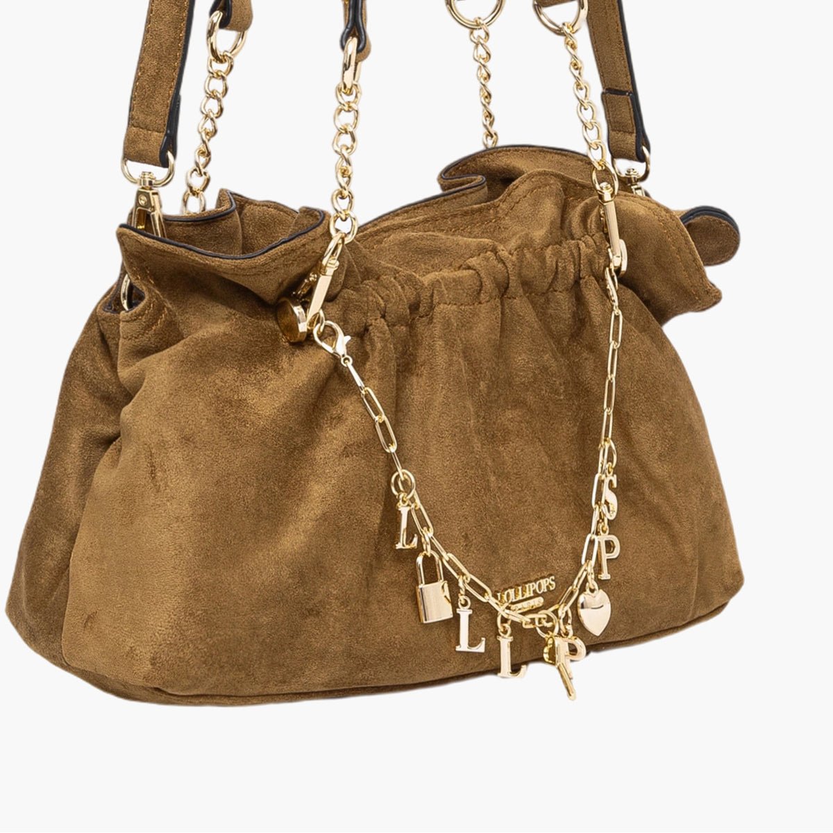 Sac porté épaule Teana S camel,doré, LOLLIPOPS