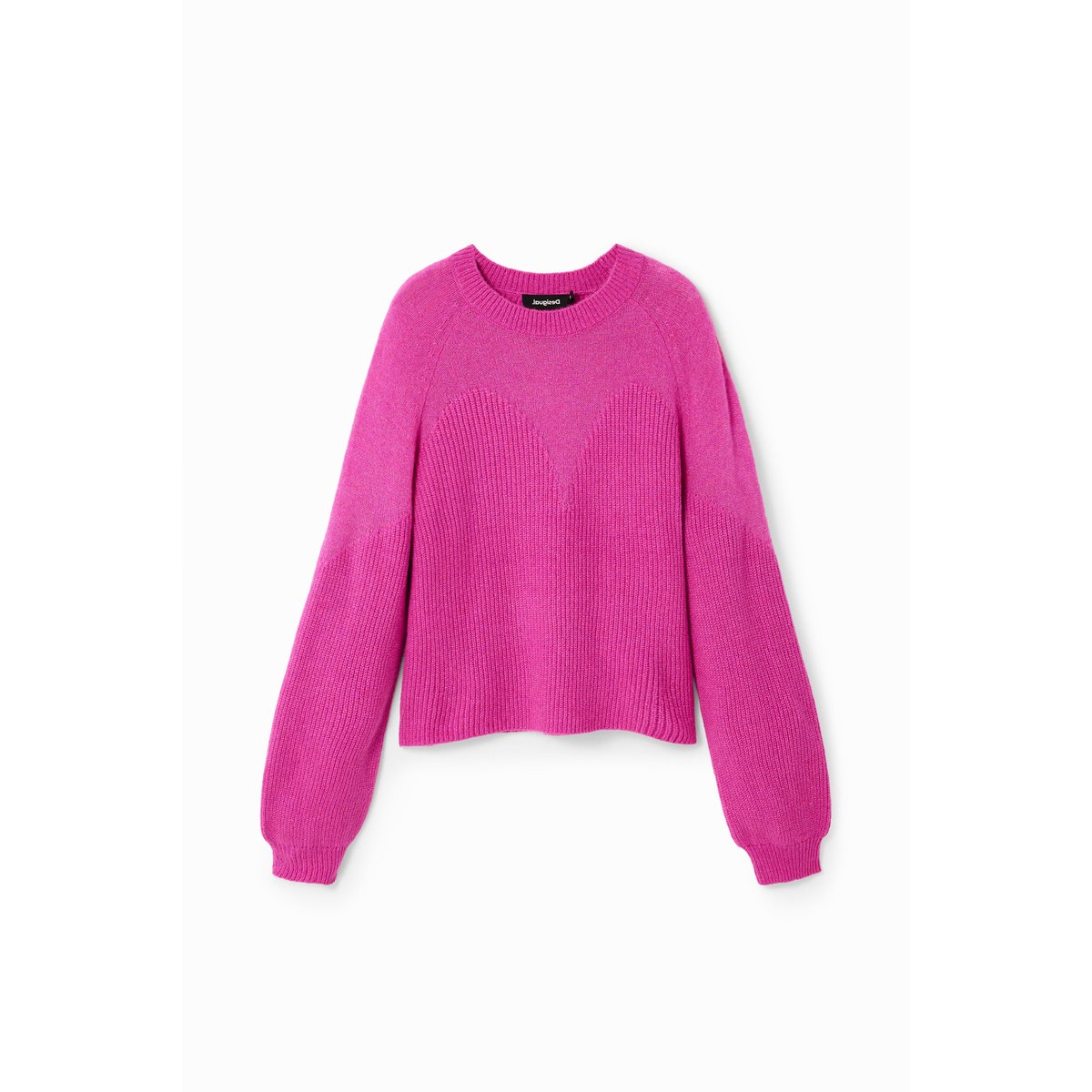 Pull uni transparences rose, DESIGUAL
