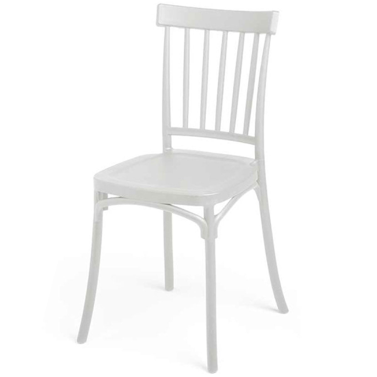 Chaise en plastique blanc barreaux empilable 45x42x81.5cm blanc, WADIGA