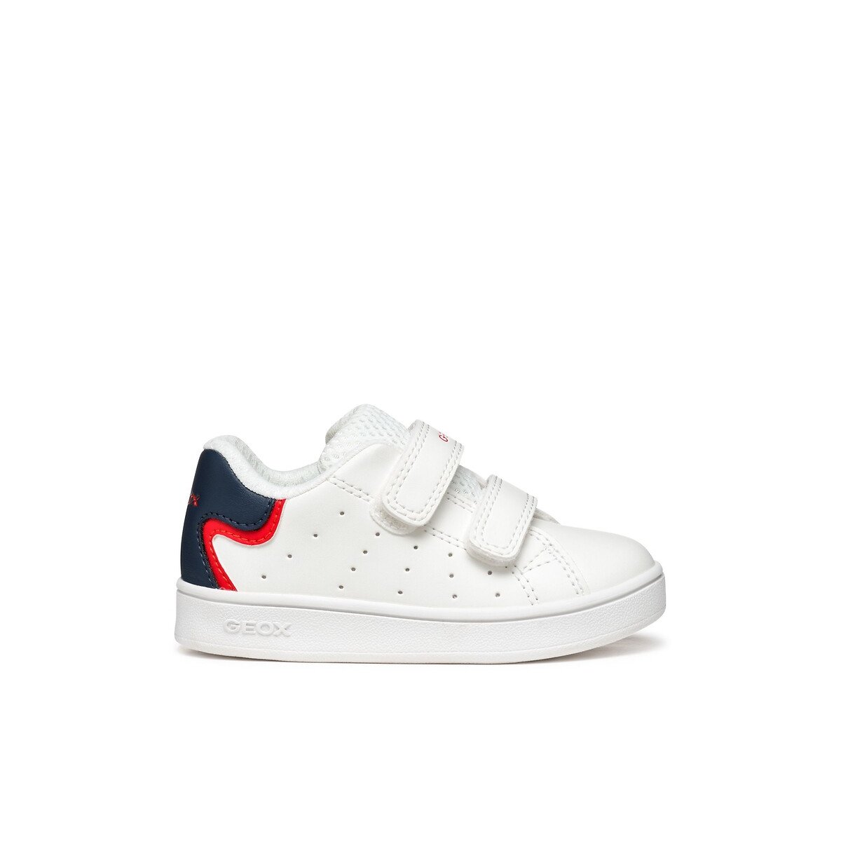 Ademende sneakers met klittenband Eclyper wit/marine, GEOX