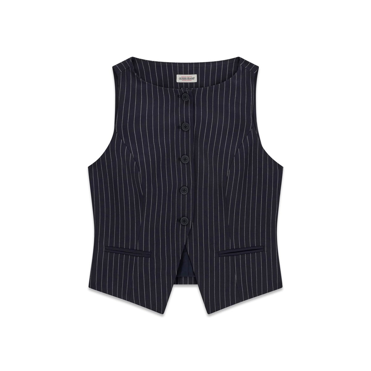 Gilet À Fines Rayures bleu foncé, GUESS