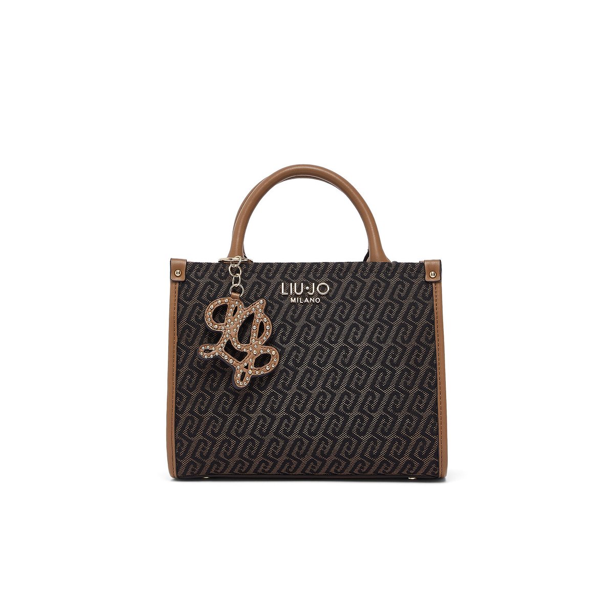 Petit Sac Jacquard marron foncé, LIU JO