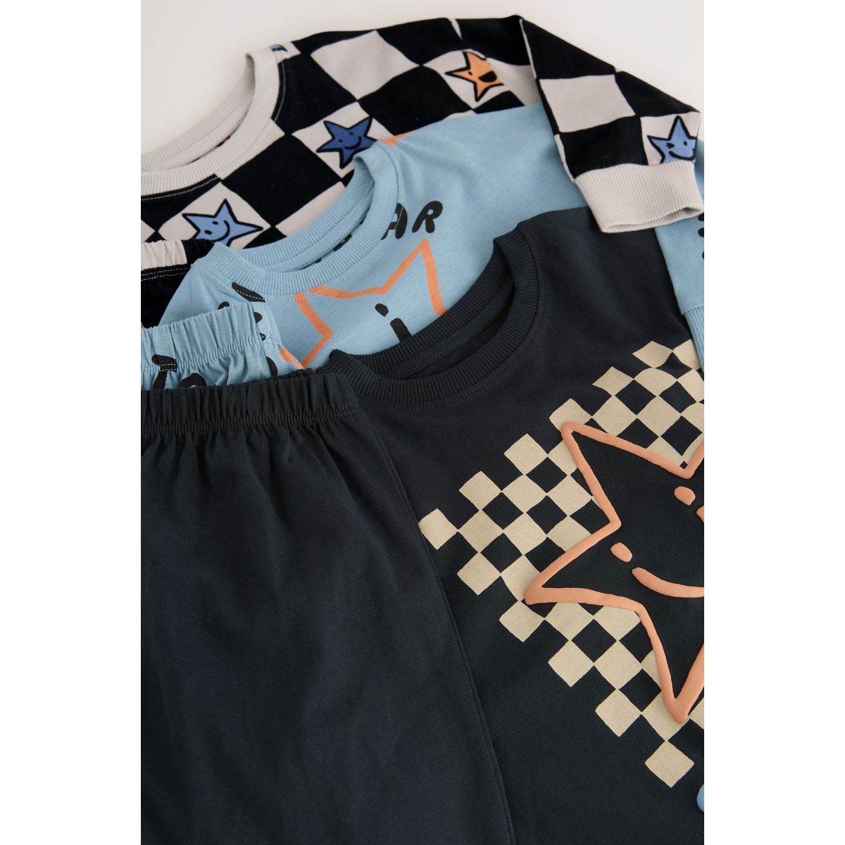 Pyjama oversize, lot de 3 multi star et damier, NEXT