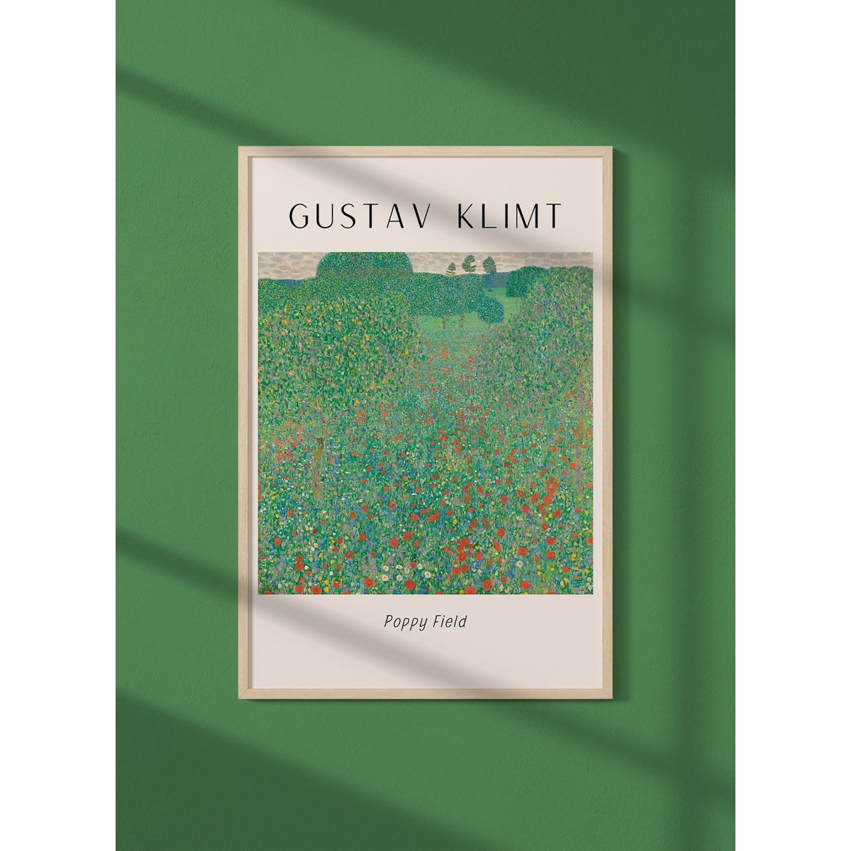Affiche Gustav Klimt « Poppy Field » blanc, L'AFFICHERIE