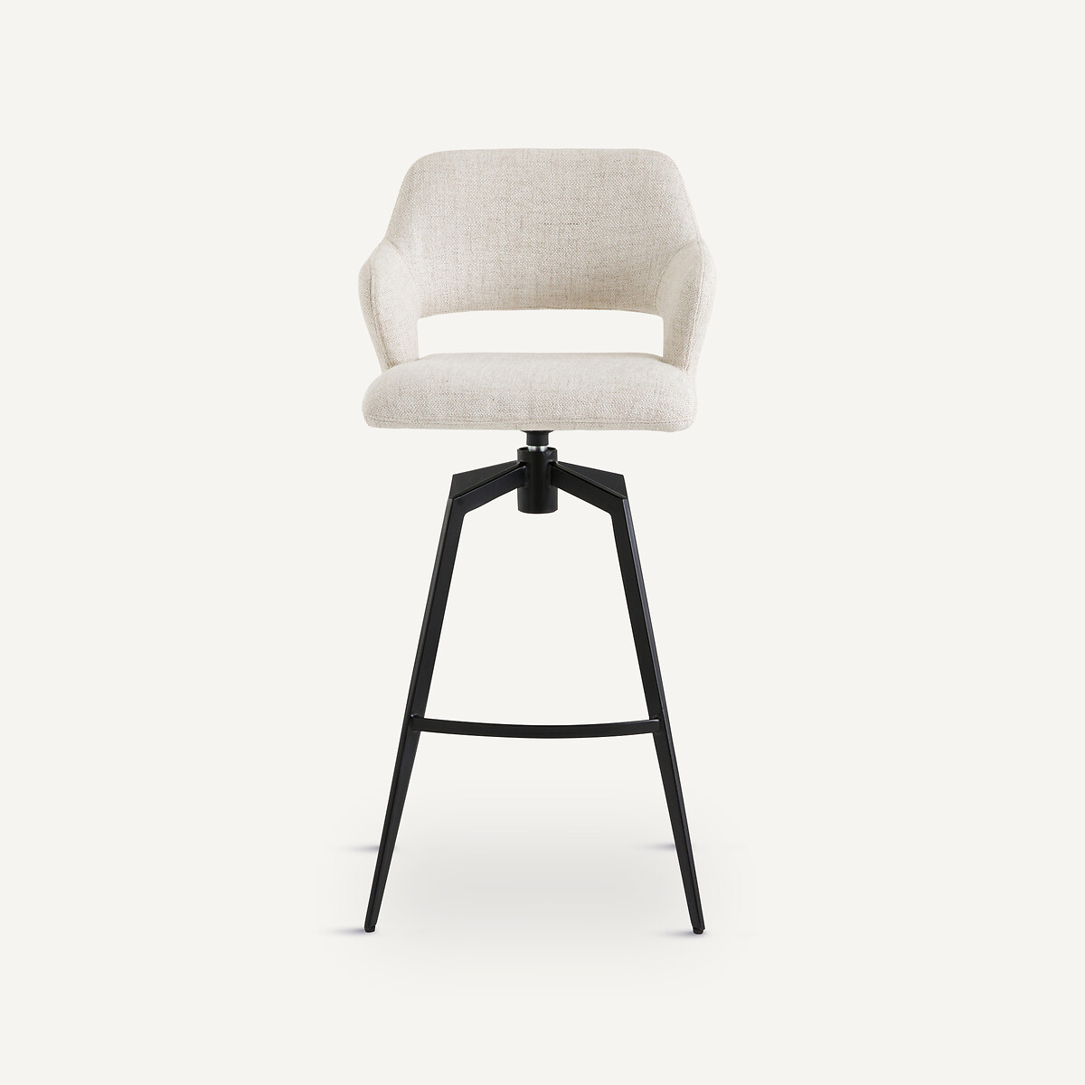 Fauteuil de bar pivotant toile nattée, Asyar ficelle, AM.PM